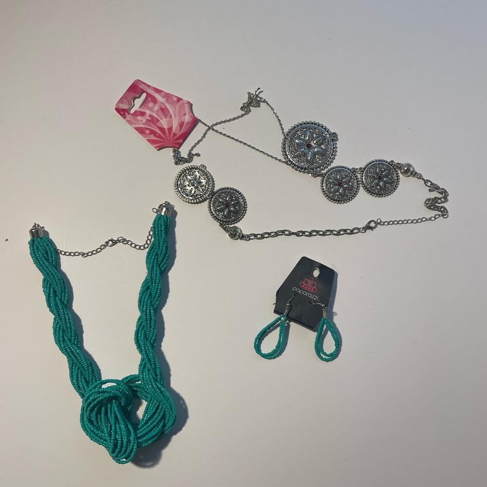 Paparazzi jewelry necklace earrings and another ballerina necklace